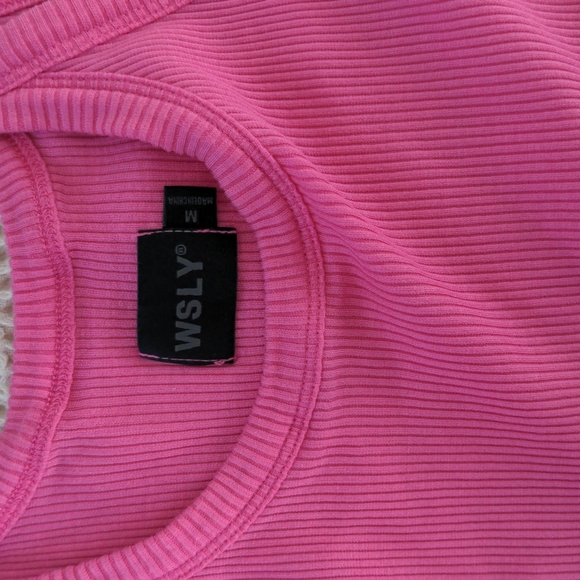 WSLY Pink Ribbed Tank Top - Picture 2 of 2